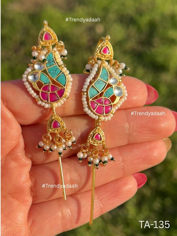 Kundan Needle Earpin