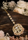 Floral Medallion Kundan & Blush Pearl Drop Maang Tikka