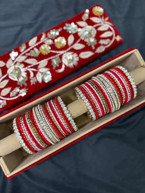 Ruby Blush Designer Bangle Set