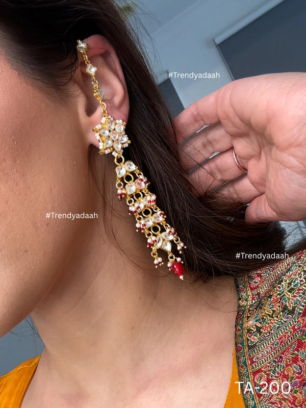 Paachi Kundan earrings with sahare