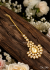 Pearl-Bordered Oval Kundan Maang Tikka