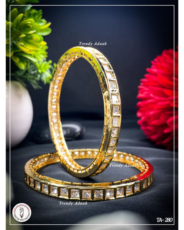 Gold Plated Uncut Kundan kade