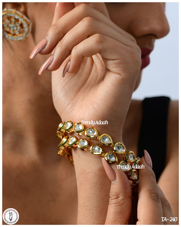 Pure Kundan kade -Teardrop Shape