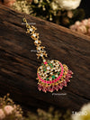 Ruby and Emerald Floral Pachi Kundan Tikka