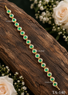 Emerald Green Stone & Pearl Hair Chain