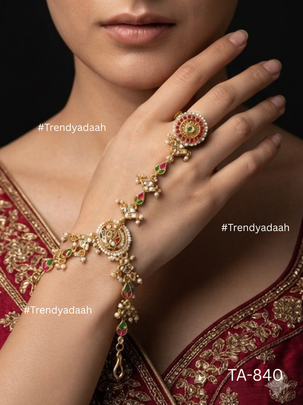 Paachi Kundan Hand jewellery