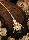 Emerald Drop Floral Kundan Maang Tikka