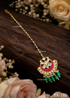 Navratna Crescent Kundan & Emerald Drop Maang Tikka