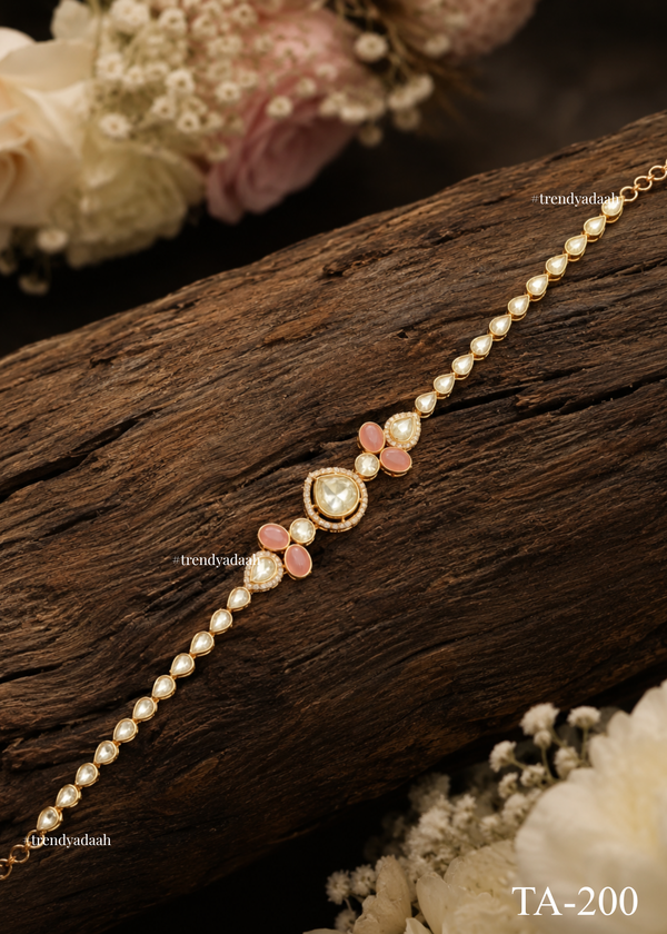 Pastel Peach & Teardrop Solitaire Strand