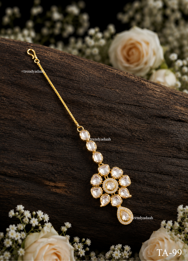 Floral Rosette Kundan Maang Tikka