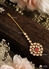 Ruby Core Floral Oval Kundan Maang Tikka