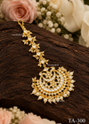 Crescent Floral Kundan & Pearl Drop Maang Tikka