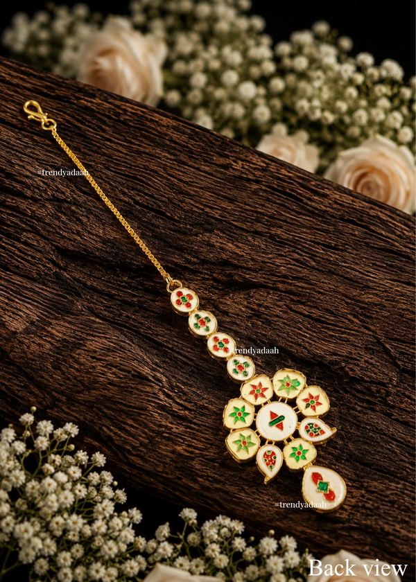 Floral Rosette Kundan Maang Tikka