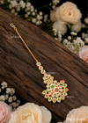 Pearl-Bordered Oval Kundan Maang Tikka