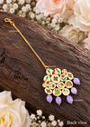 Lavender Oval Kundan & Bead Cluster Maang Tikka
