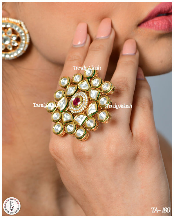 Gilded Petals Ruby Statement Ring
