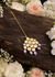 Lavender Oval Kundan & Bead Cluster Maang Tikka