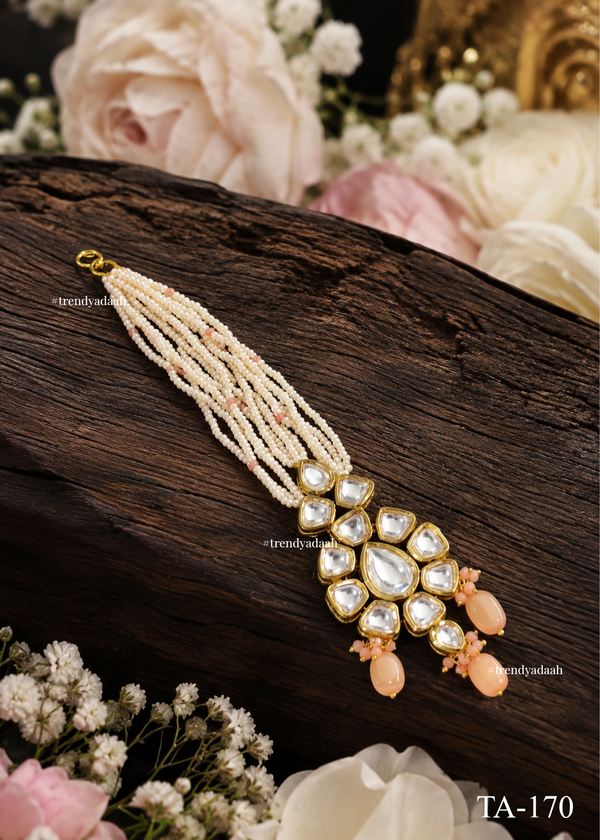 Multi-Strand Pearl Band Kundan Maang Tikka