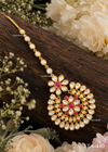 Ruby Crescent Floral Kundan Maang Tikka