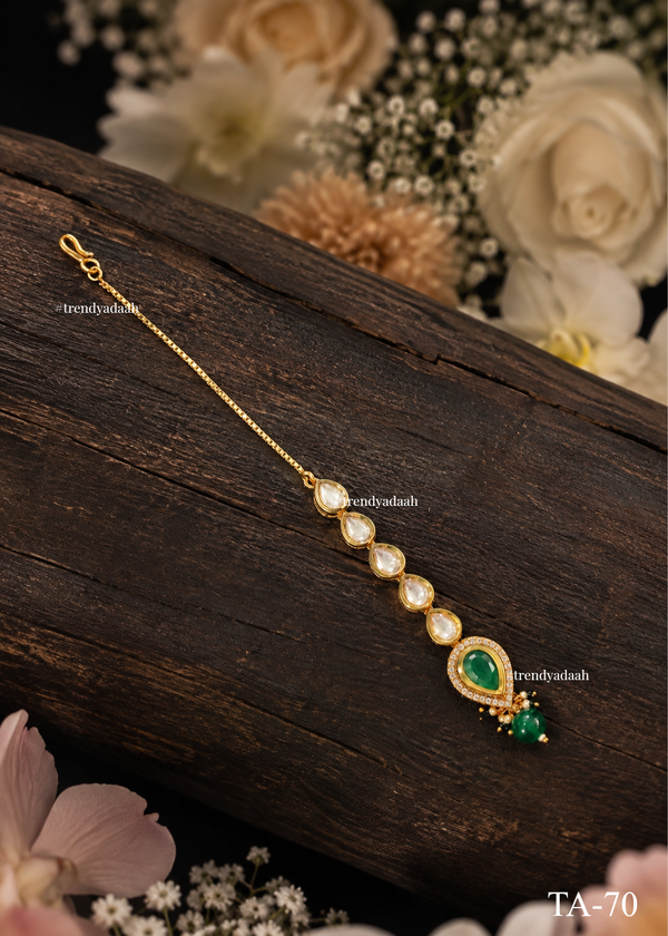 Teardrop Minimalist Kundan Maang Tikka