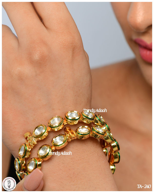 Pure Kundan kade - oval shape